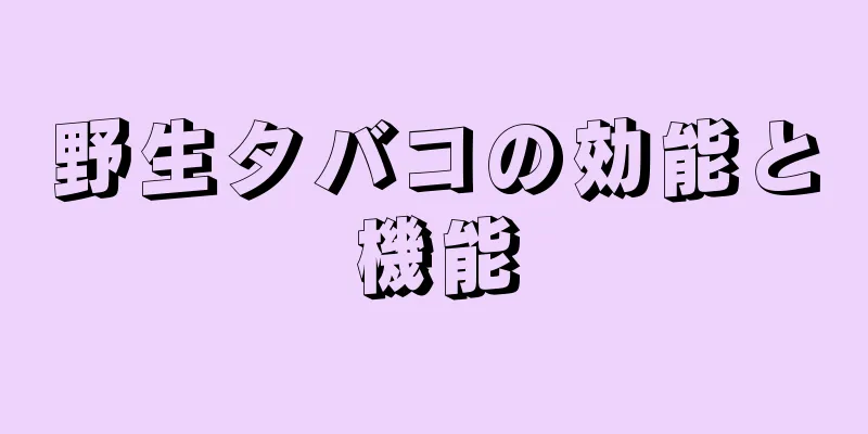 野生タバコの効能と機能