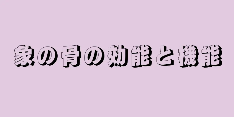 象の骨の効能と機能