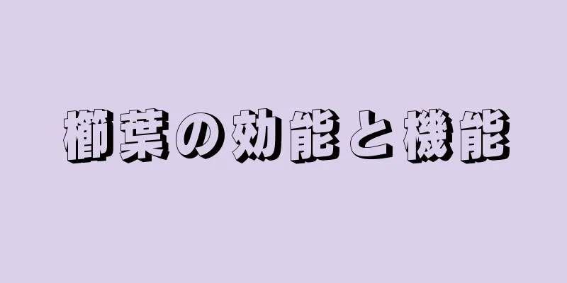 櫛葉の効能と機能