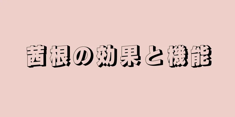 茜根の効果と機能