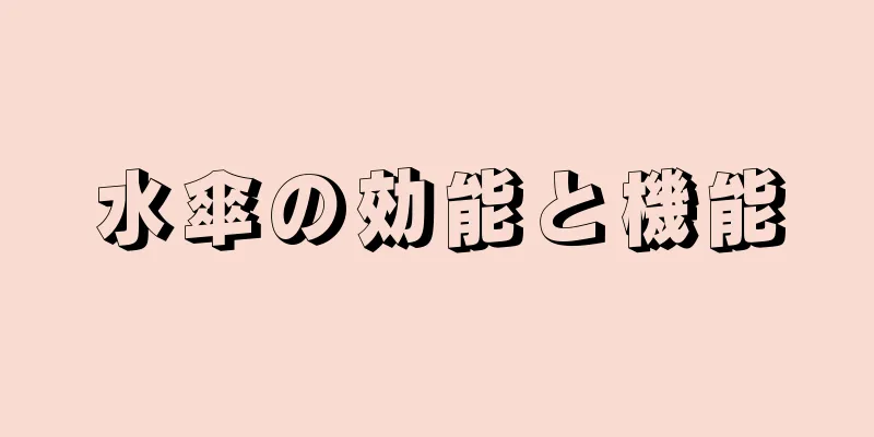 水傘の効能と機能