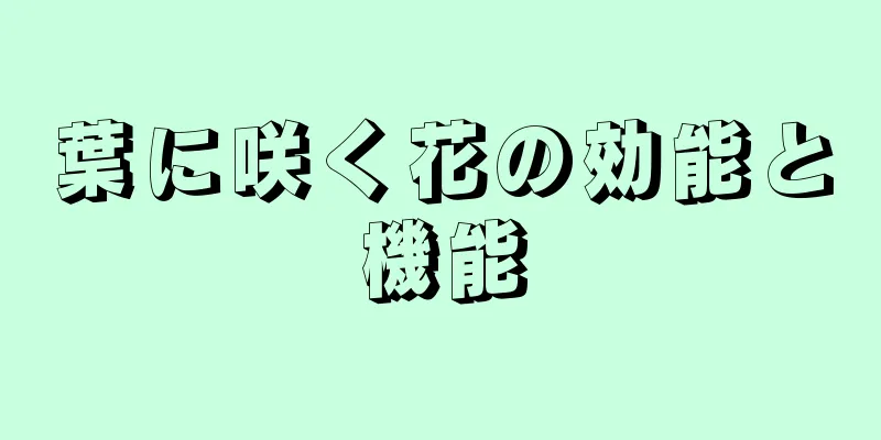 葉に咲く花の効能と機能