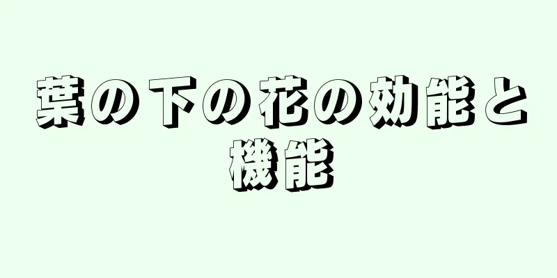葉の下の花の効能と機能