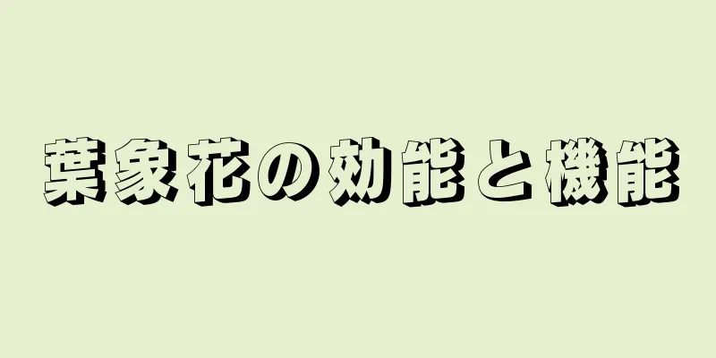 葉象花の効能と機能