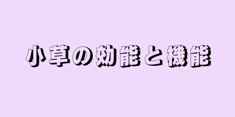 小草の効能と機能