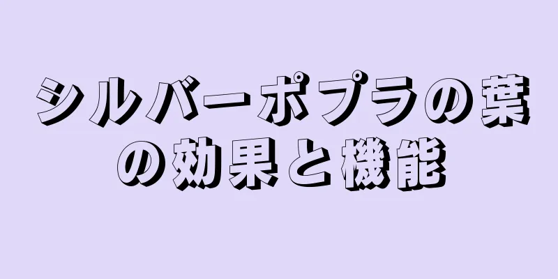 シルバーポプラの葉の効果と機能