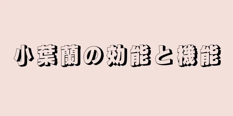 小葉蘭の効能と機能