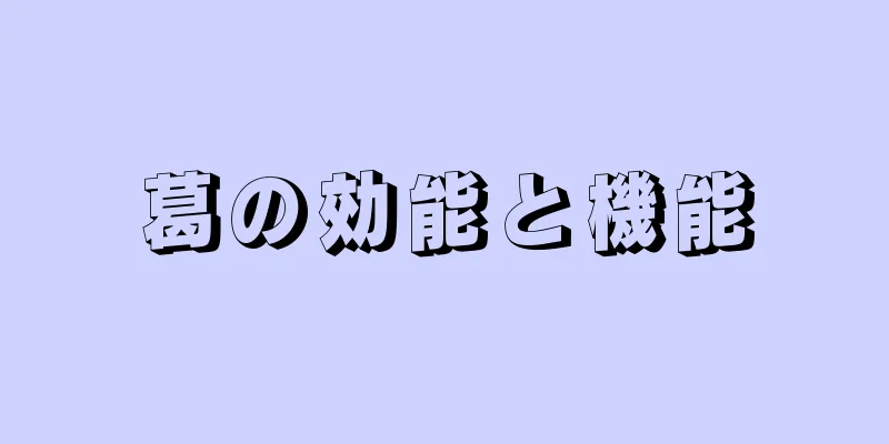 葛の効能と機能