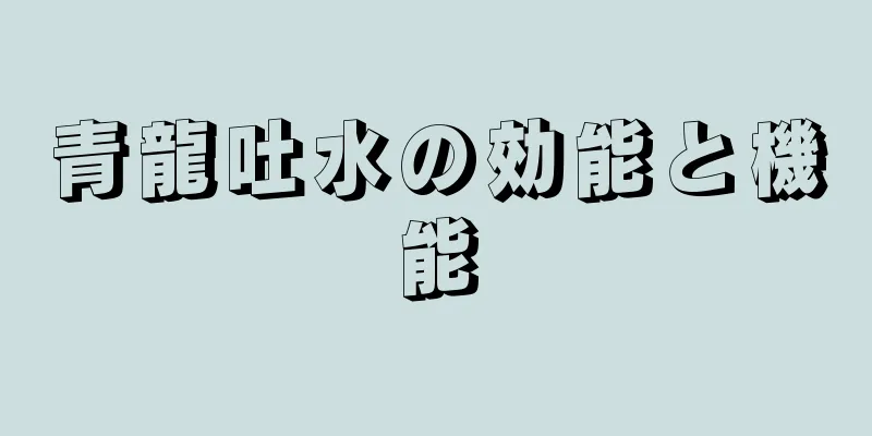 青龍吐水の効能と機能