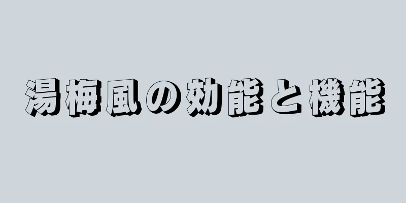 湯梅風の効能と機能