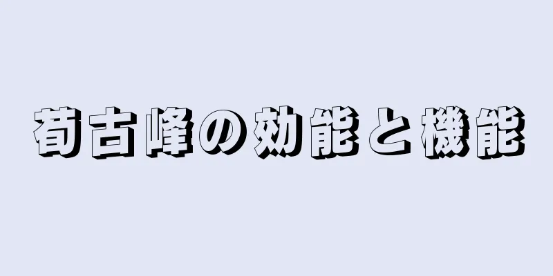 荀古峰の効能と機能