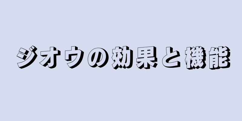 ジオウの効果と機能