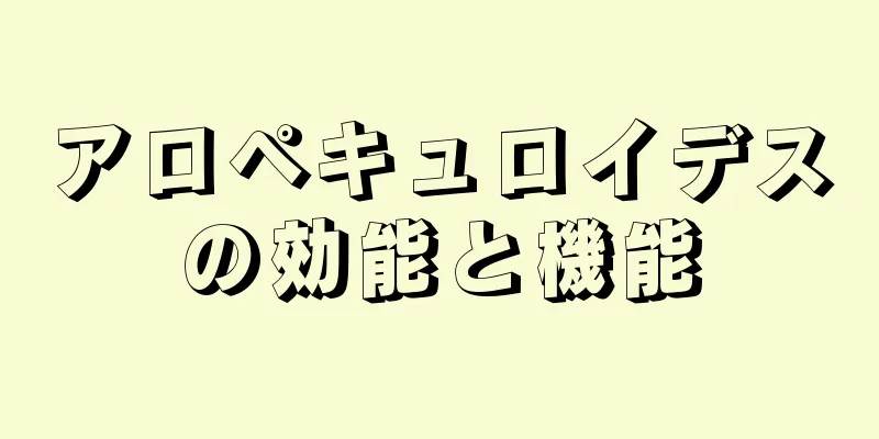 アロペキュロイデスの効能と機能