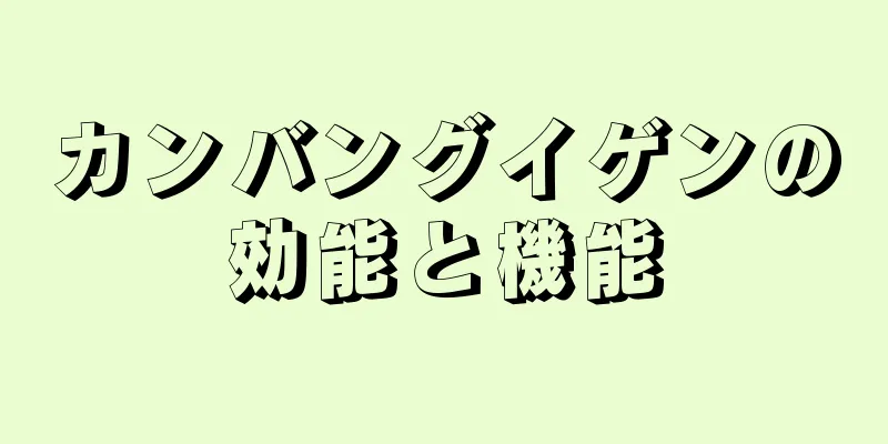 カンバングイゲンの効能と機能