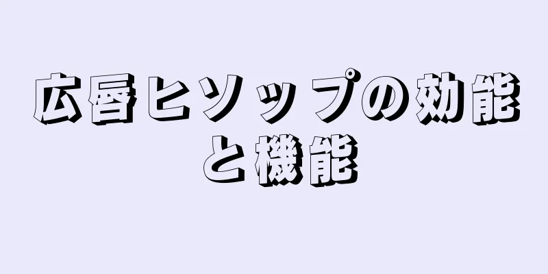 広唇ヒソップの効能と機能