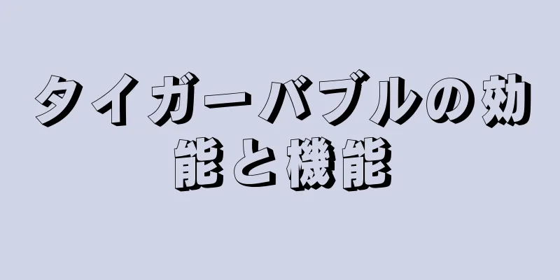 タイガーバブルの効能と機能