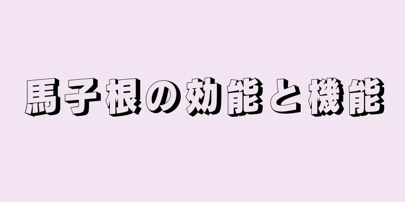 馬子根の効能と機能