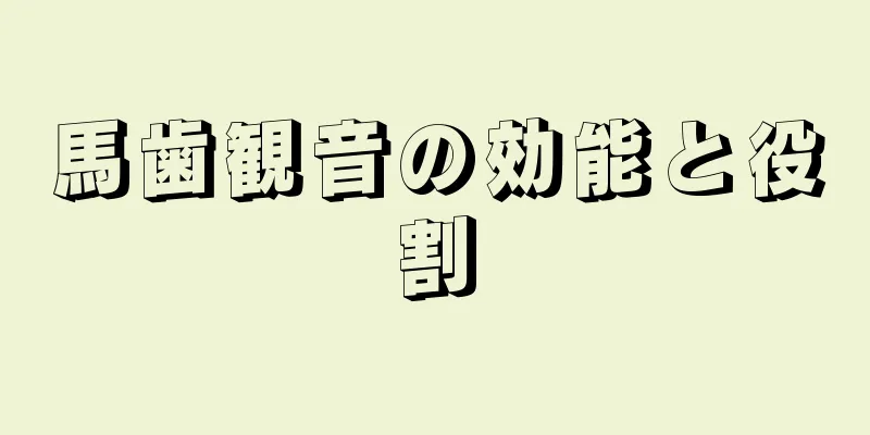 馬歯観音の効能と役割