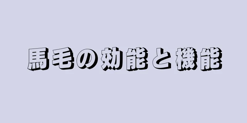 馬毛の効能と機能