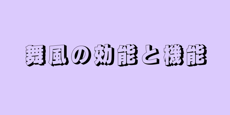 舞風の効能と機能