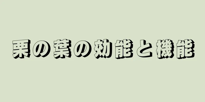 栗の葉の効能と機能