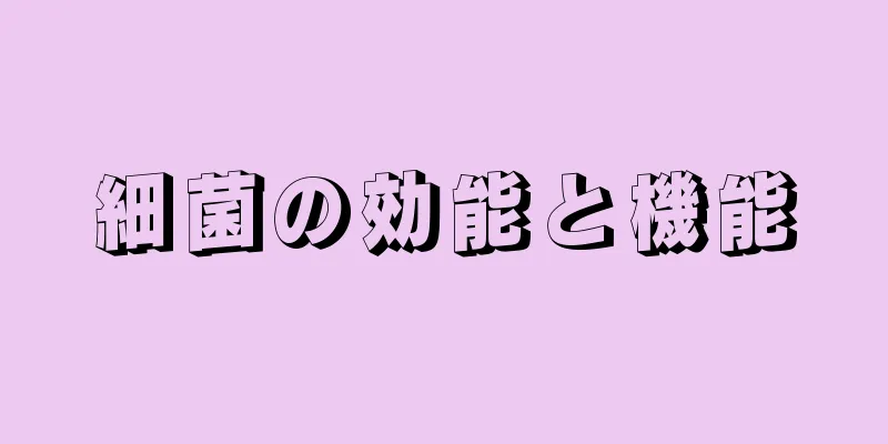 細菌の効能と機能