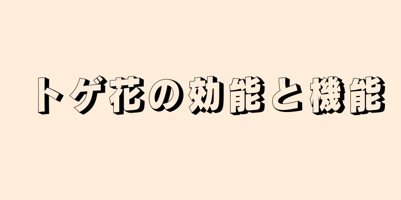 トゲ花の効能と機能