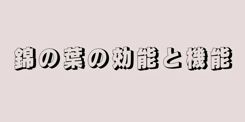 錦の葉の効能と機能
