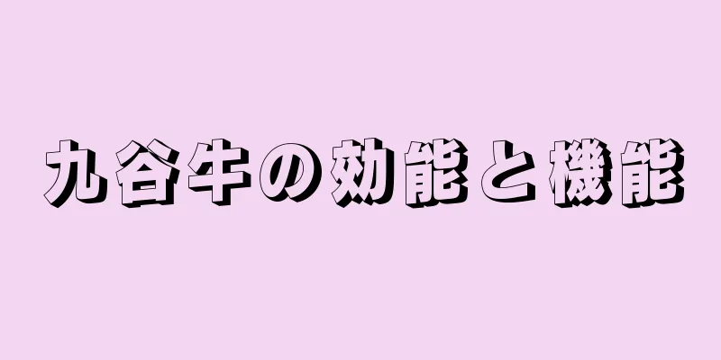九谷牛の効能と機能