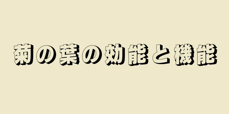 菊の葉の効能と機能