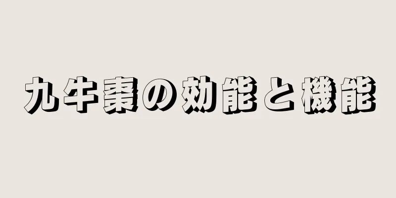 九牛棗の効能と機能