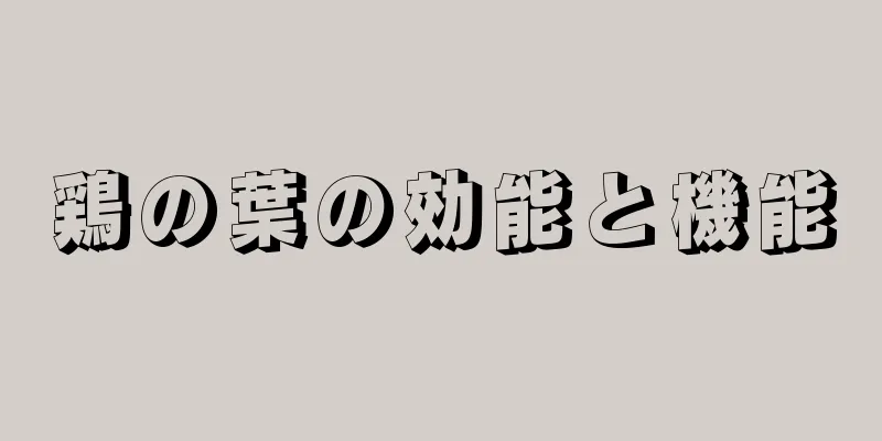 鶏の葉の効能と機能