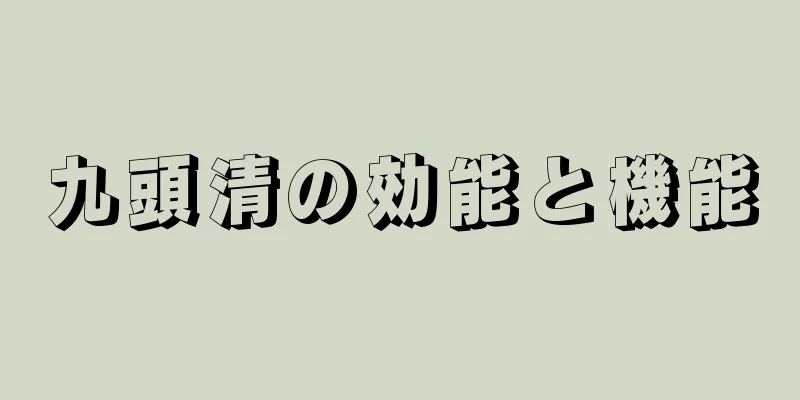 九頭清の効能と機能