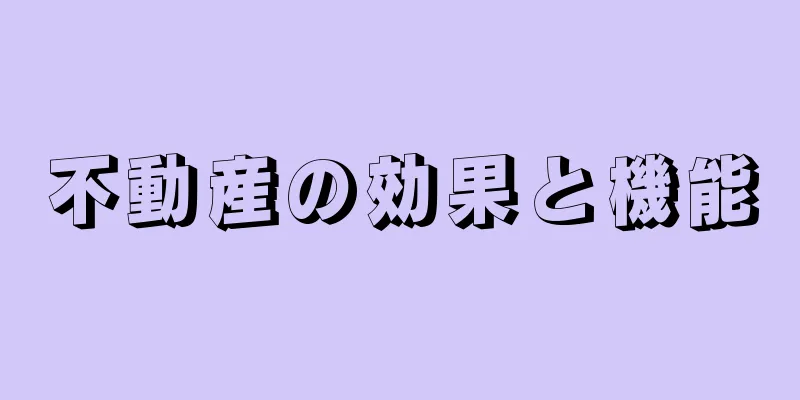不動産の効果と機能