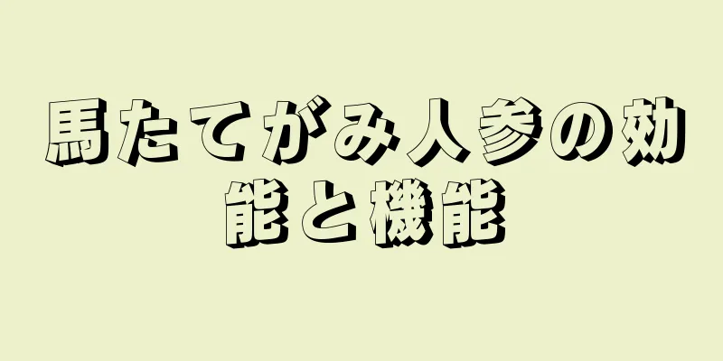 馬たてがみ人参の効能と機能