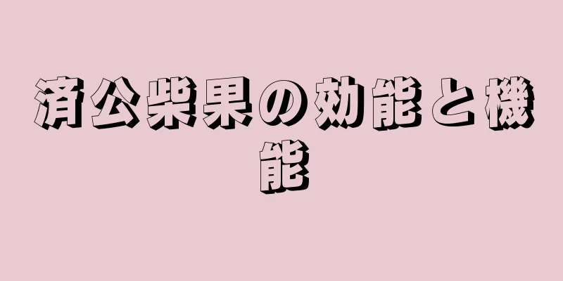済公柴果の効能と機能