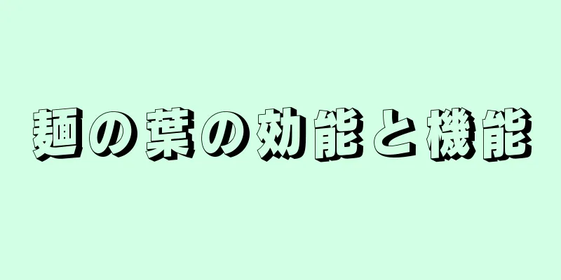 麺の葉の効能と機能