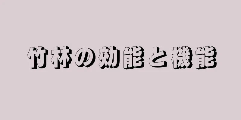 竹林の効能と機能