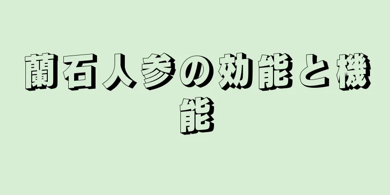 蘭石人参の効能と機能