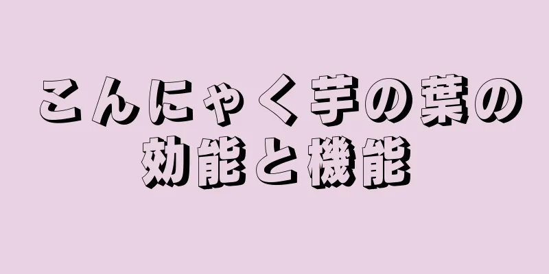 こんにゃく芋の葉の効能と機能