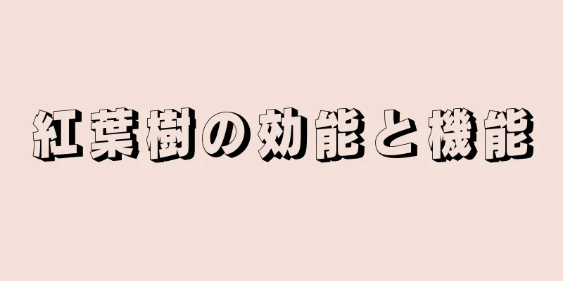 紅葉樹の効能と機能