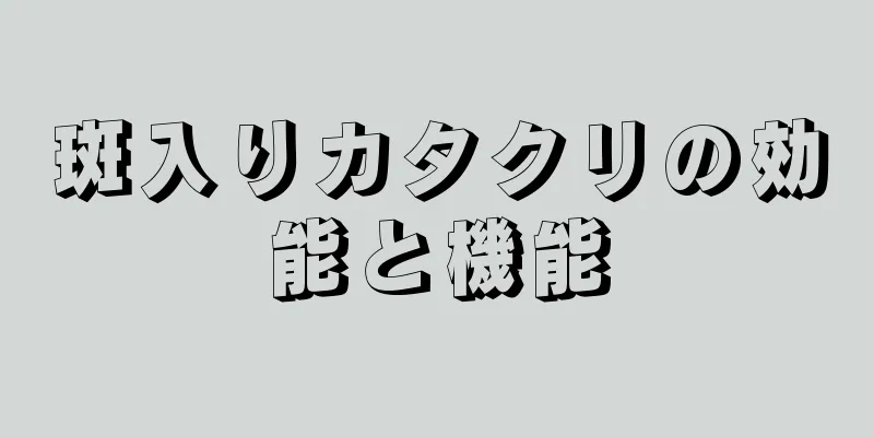 斑入りカタクリの効能と機能