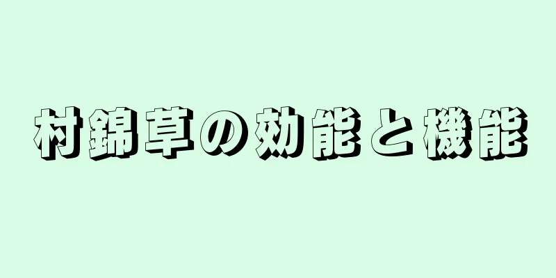 村錦草の効能と機能