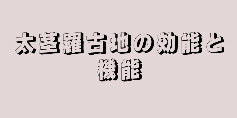太茎羅古地の効能と機能
