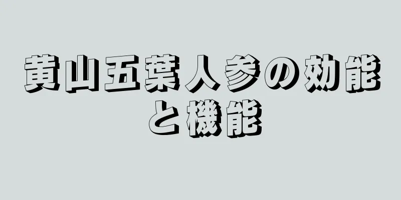 黄山五葉人参の効能と機能