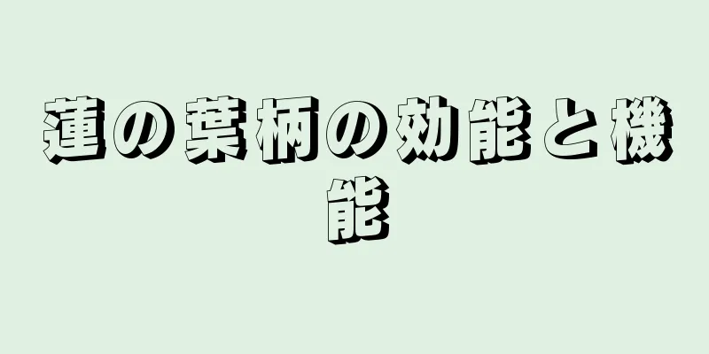 蓮の葉柄の効能と機能