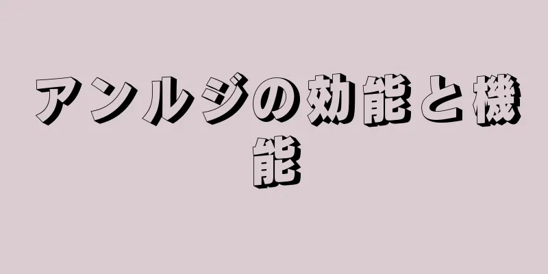 アンルジの効能と機能