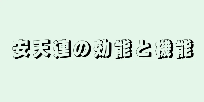 安天連の効能と機能