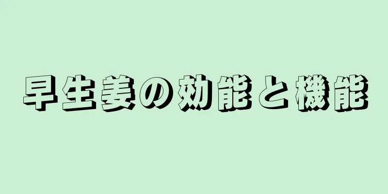 早生姜の効能と機能