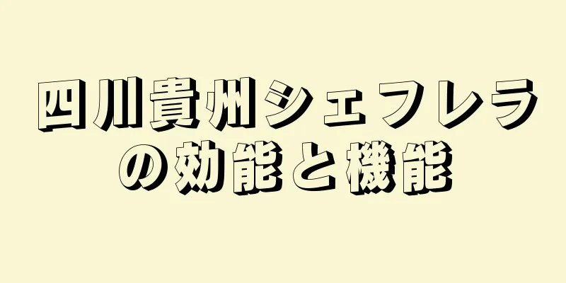 四川貴州シェフレラの効能と機能